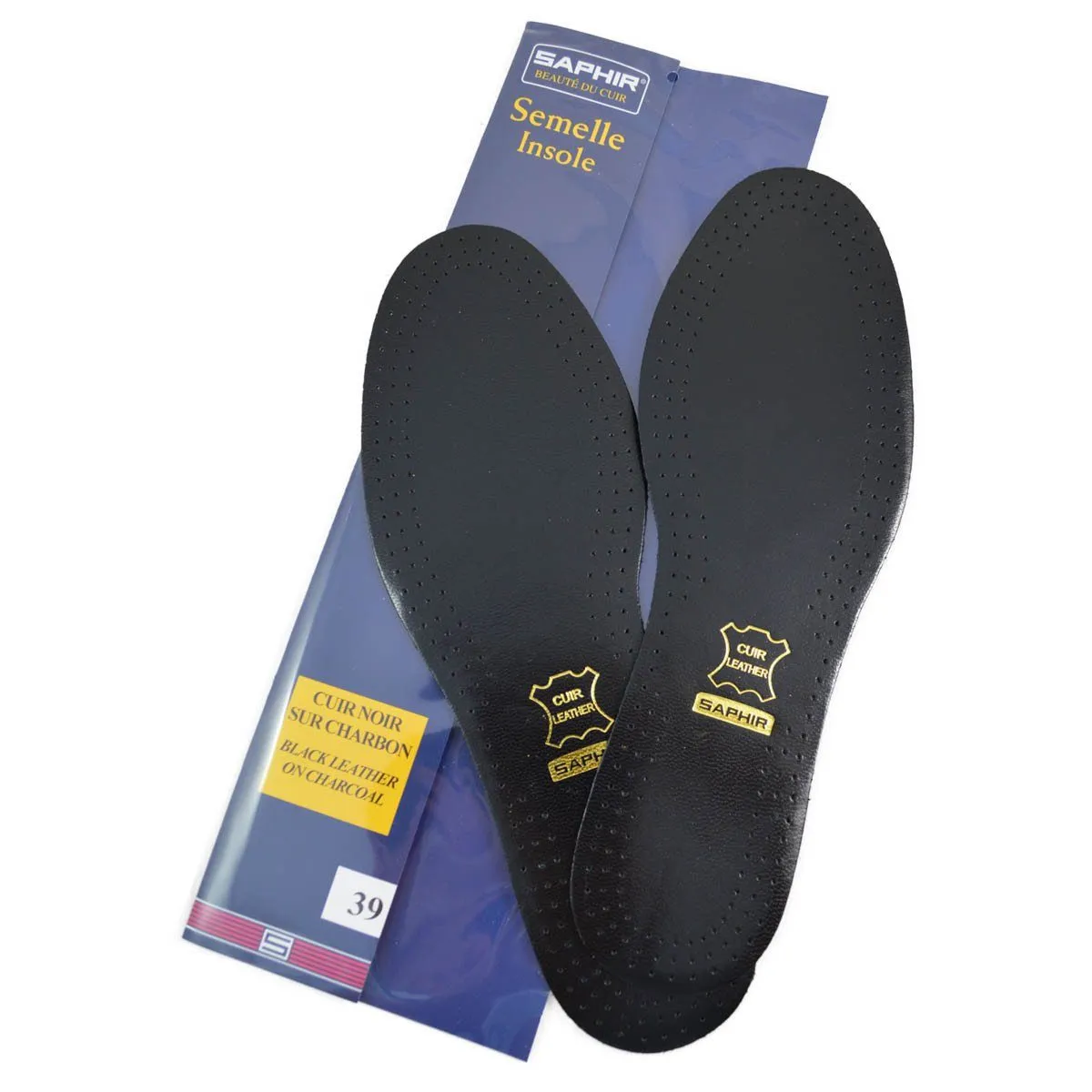 Black Leather Insoles - Classic Round Toe Fit