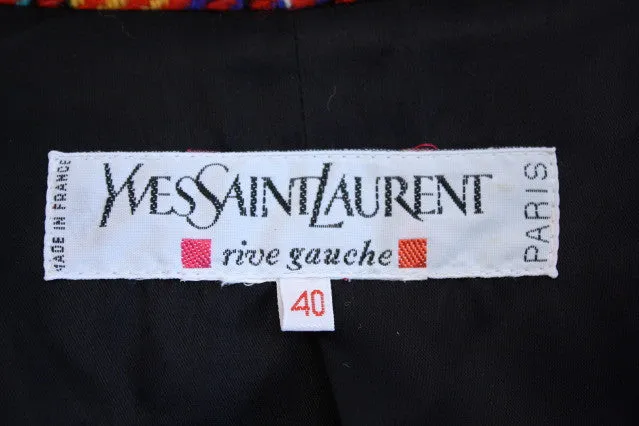 1980s YVES SAINT LAURENT Plaid Wool Coat