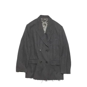 Acne Studios Grey/Black Double Breasted Wool Coat