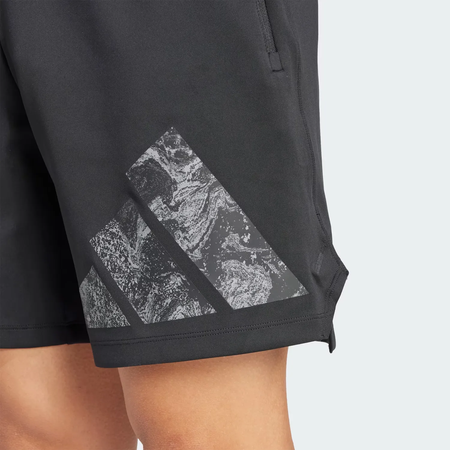 adidas Black and White Knit Logo Shorts