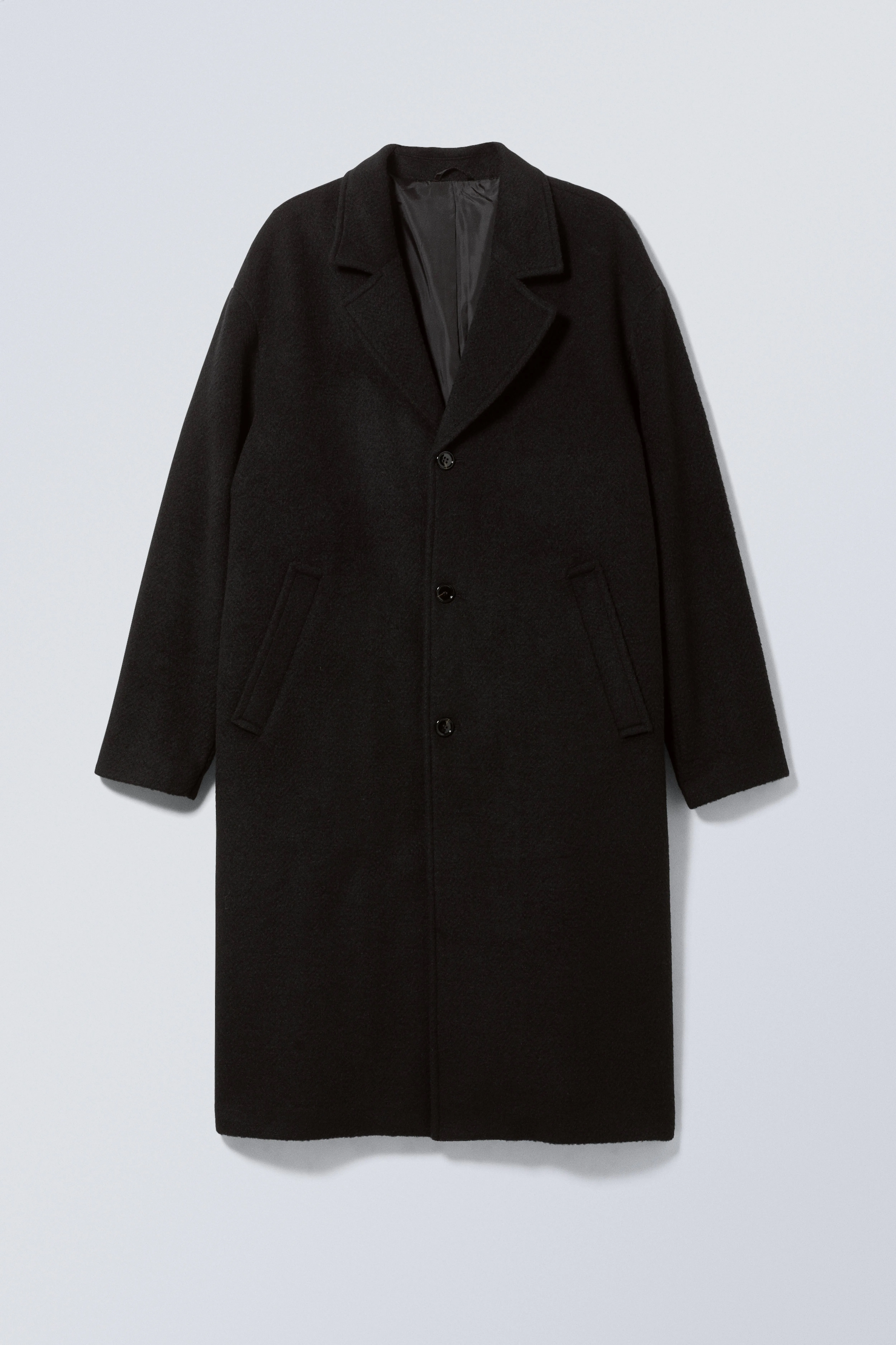 Albin Wool Coat - Long Sleeve - Regular Length - Black - Men