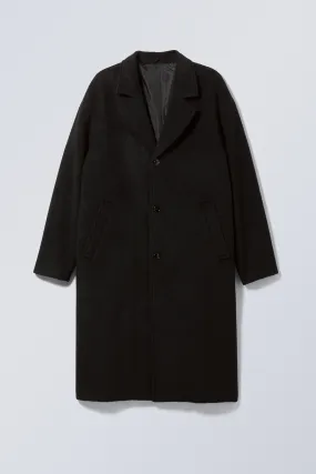 Albin Wool Coat - Long Sleeve - Regular Length - Black - Men