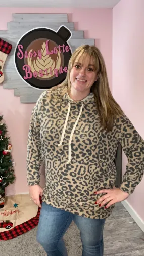 Animal Print Fleece Hoodie