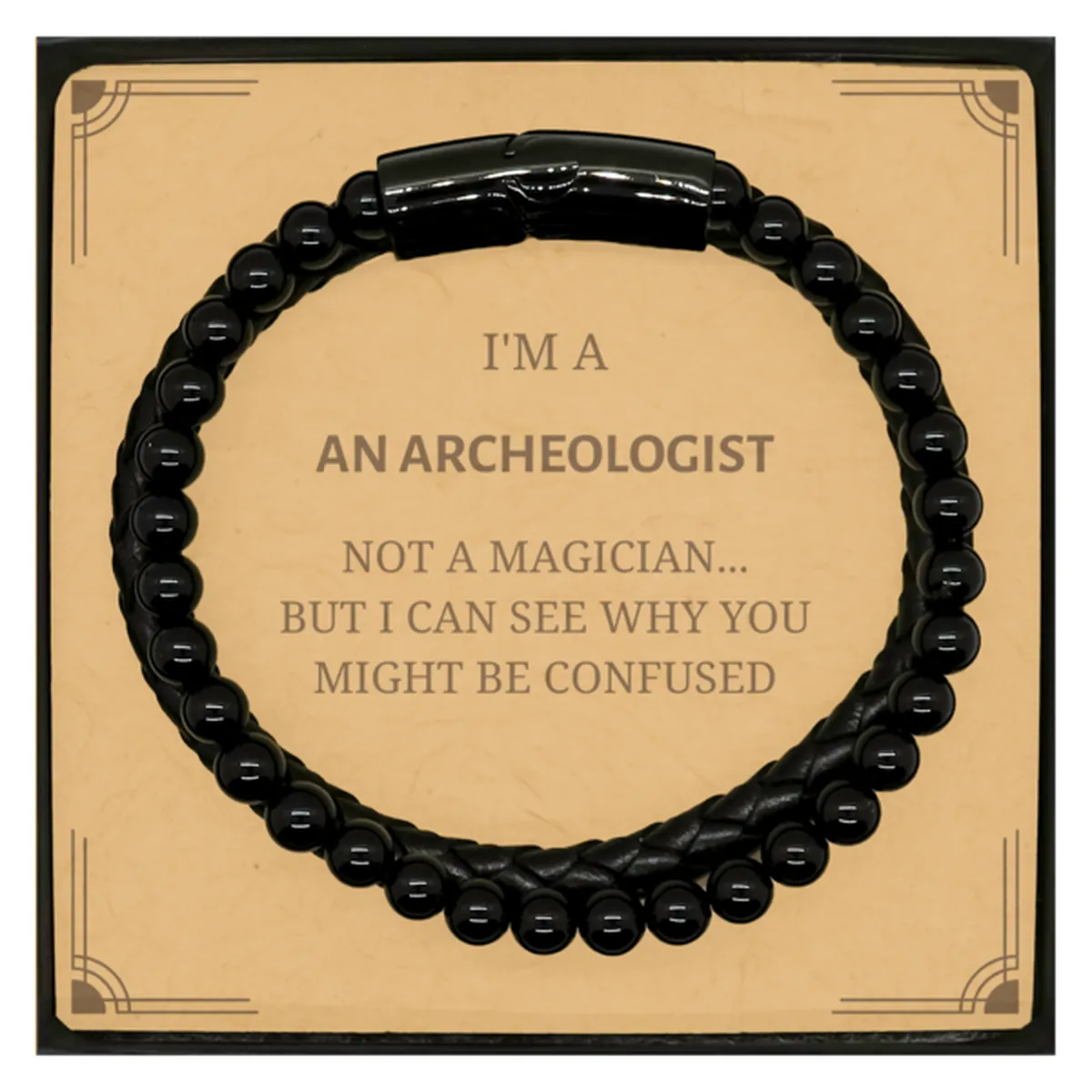 Badass Archeologist Gifts Magneto Magic Sarcastic Stone Leather Bracelets Birthday Christma