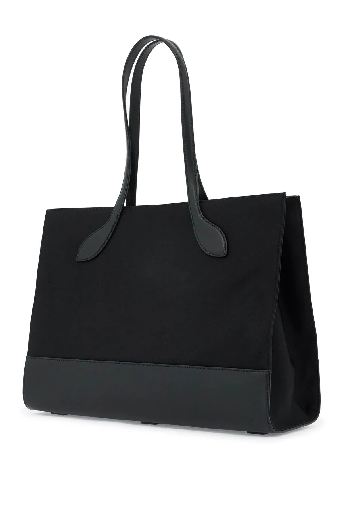 Black Bally East West Nylon And Leather Tote Bag