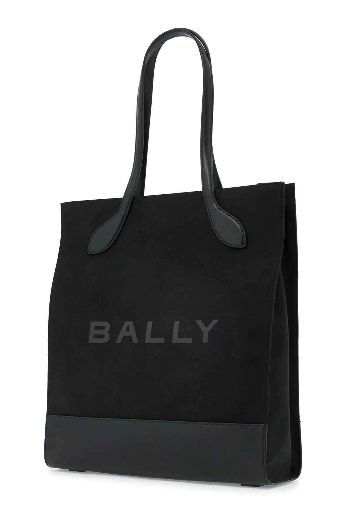 Black Bally NS Nylon And Leather Tote Bag