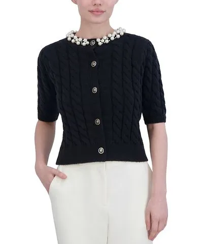 Embellished Cable Knit Sweater by Bcbgmaxazria