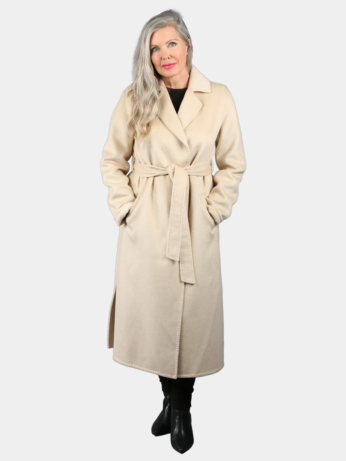 Beige Cashmere Wool Coat