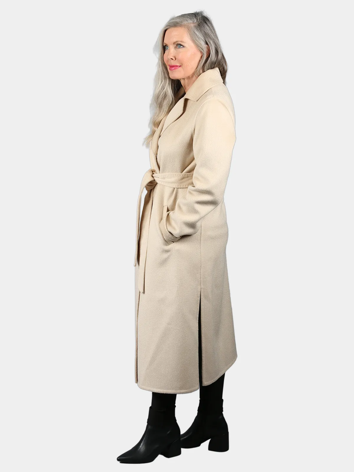 Beige Cashmere Wool Coat