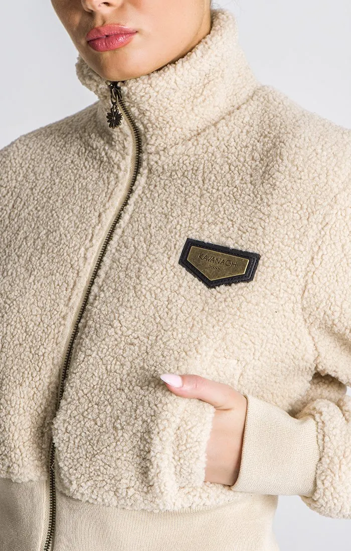 Beige Teddy Sherpa Jacket for Men