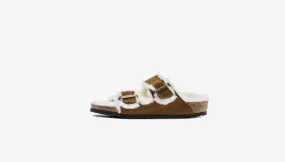 Narrow Fit Mink Birkenstock Arizona Shearling Sandals