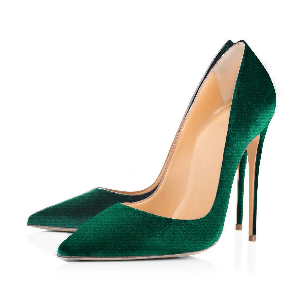 Retro Green Classic Satin Stilettos in 8cm/10cm/12cm