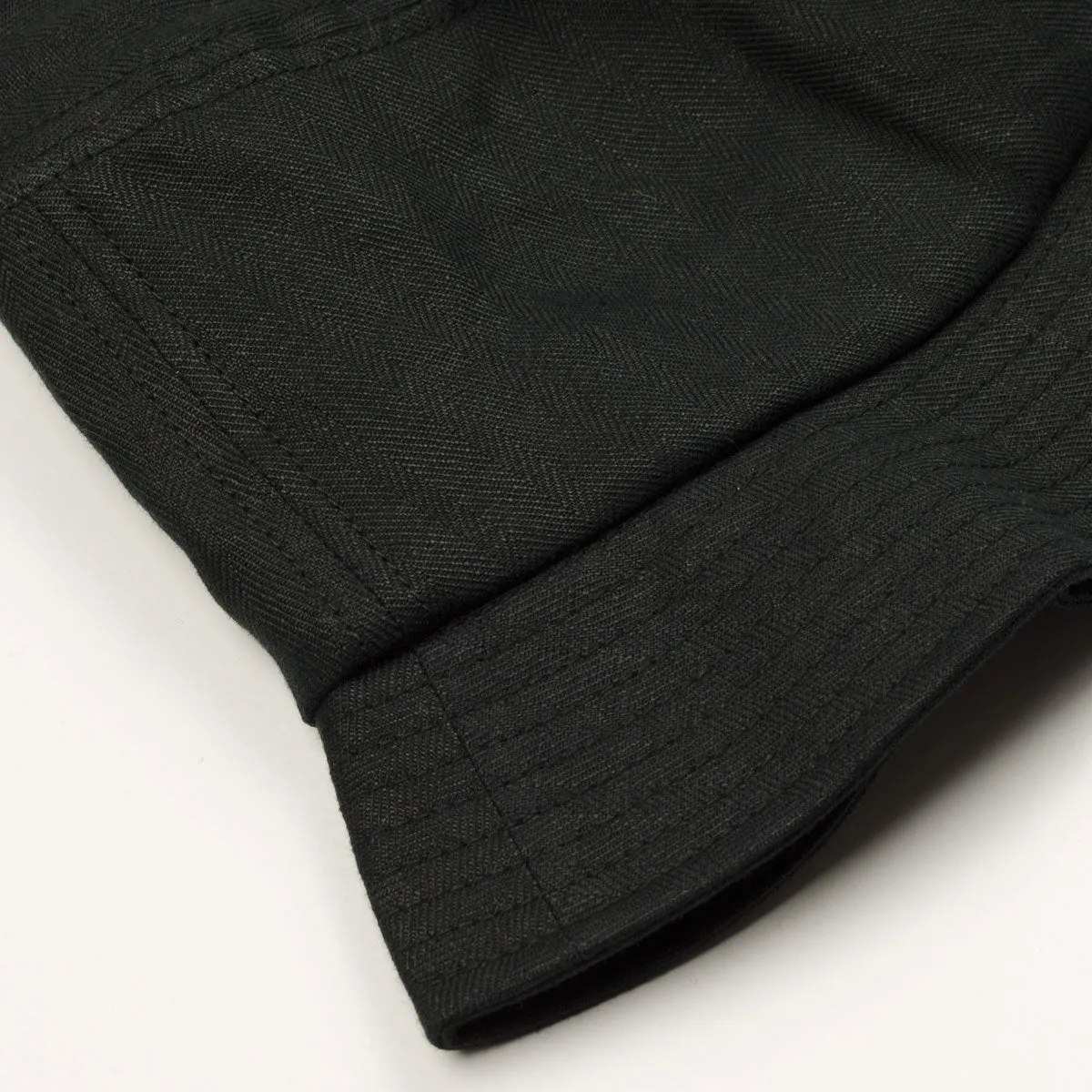 'cableami Linen Herringbone Bucket Hat Black'