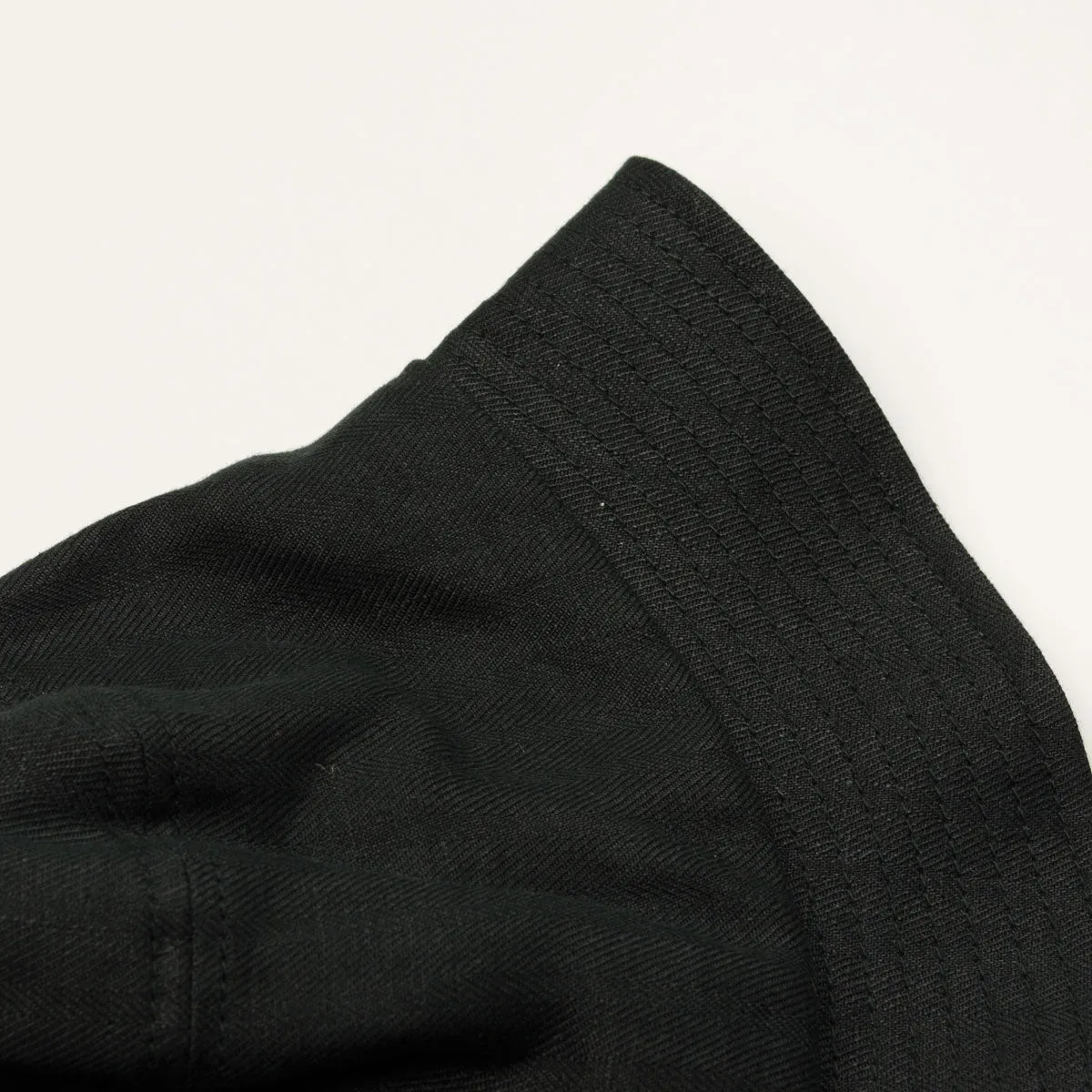 'cableami Linen Herringbone Bucket Hat Black'