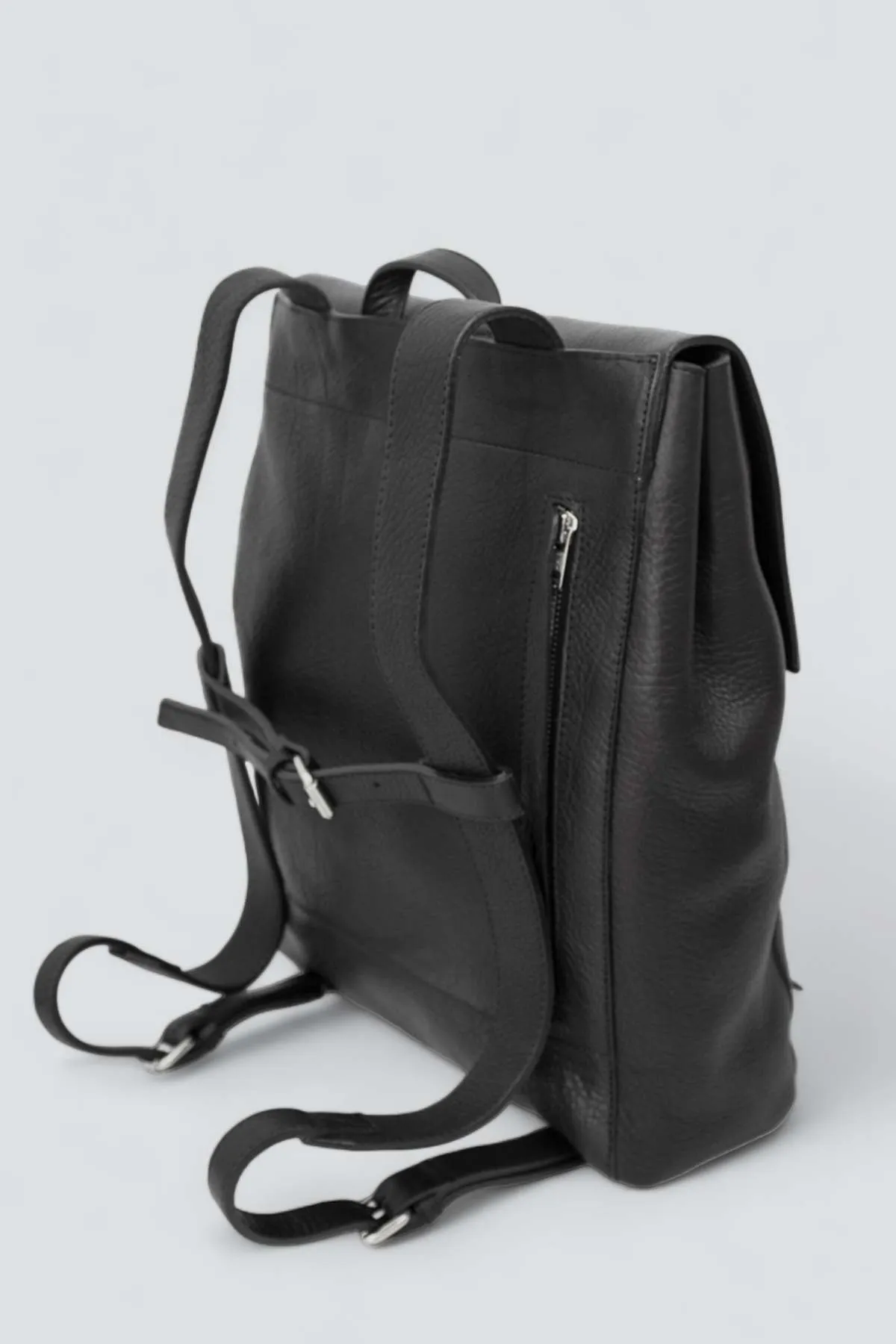 Black Leather Backpack