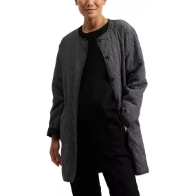 Black Long Quilted Cotton Coat