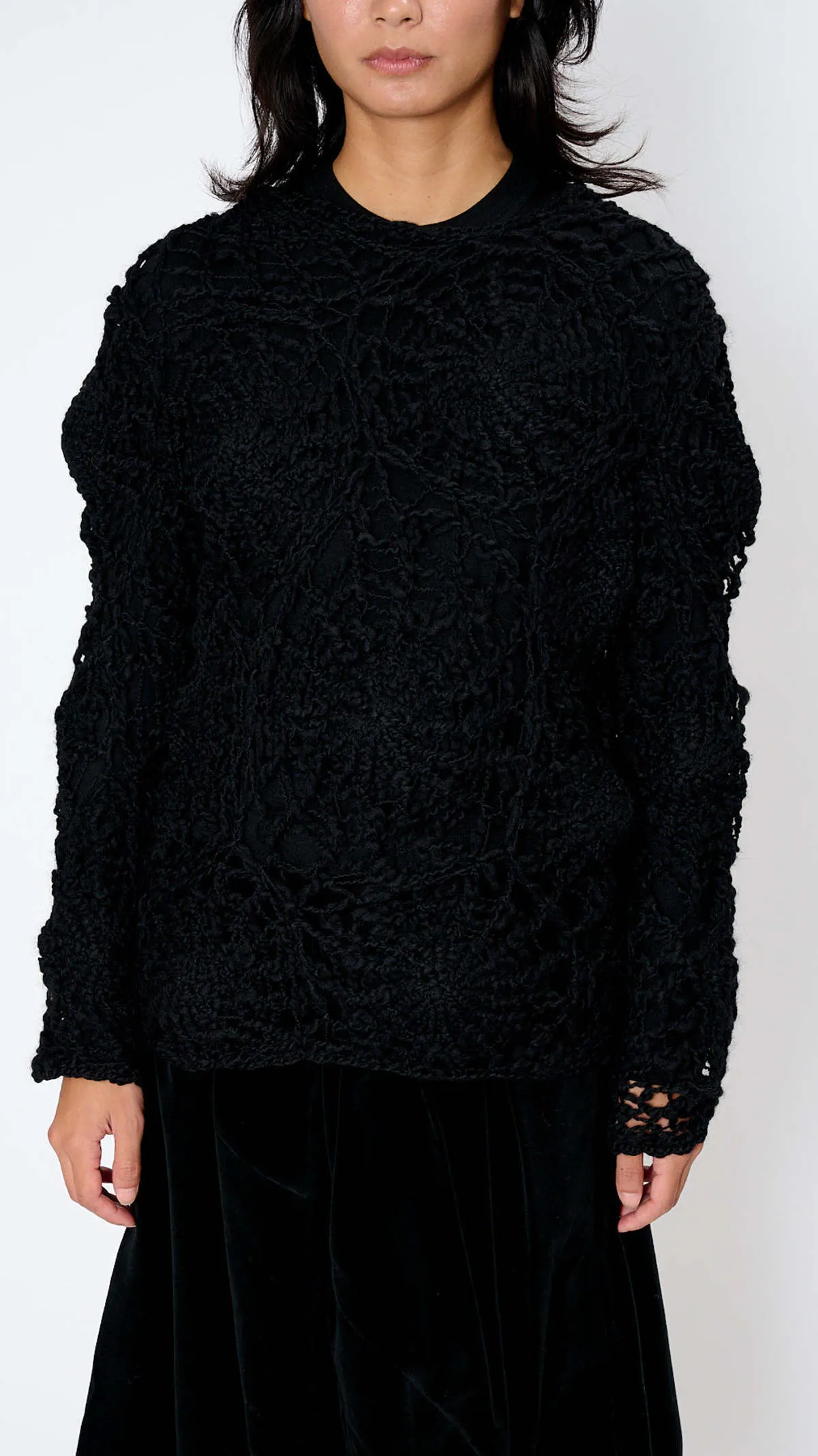 Black Open Knit Sweater