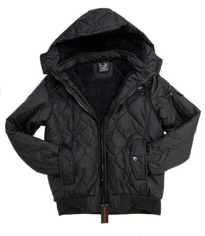 Detroiters Black Patch Puffer Coat