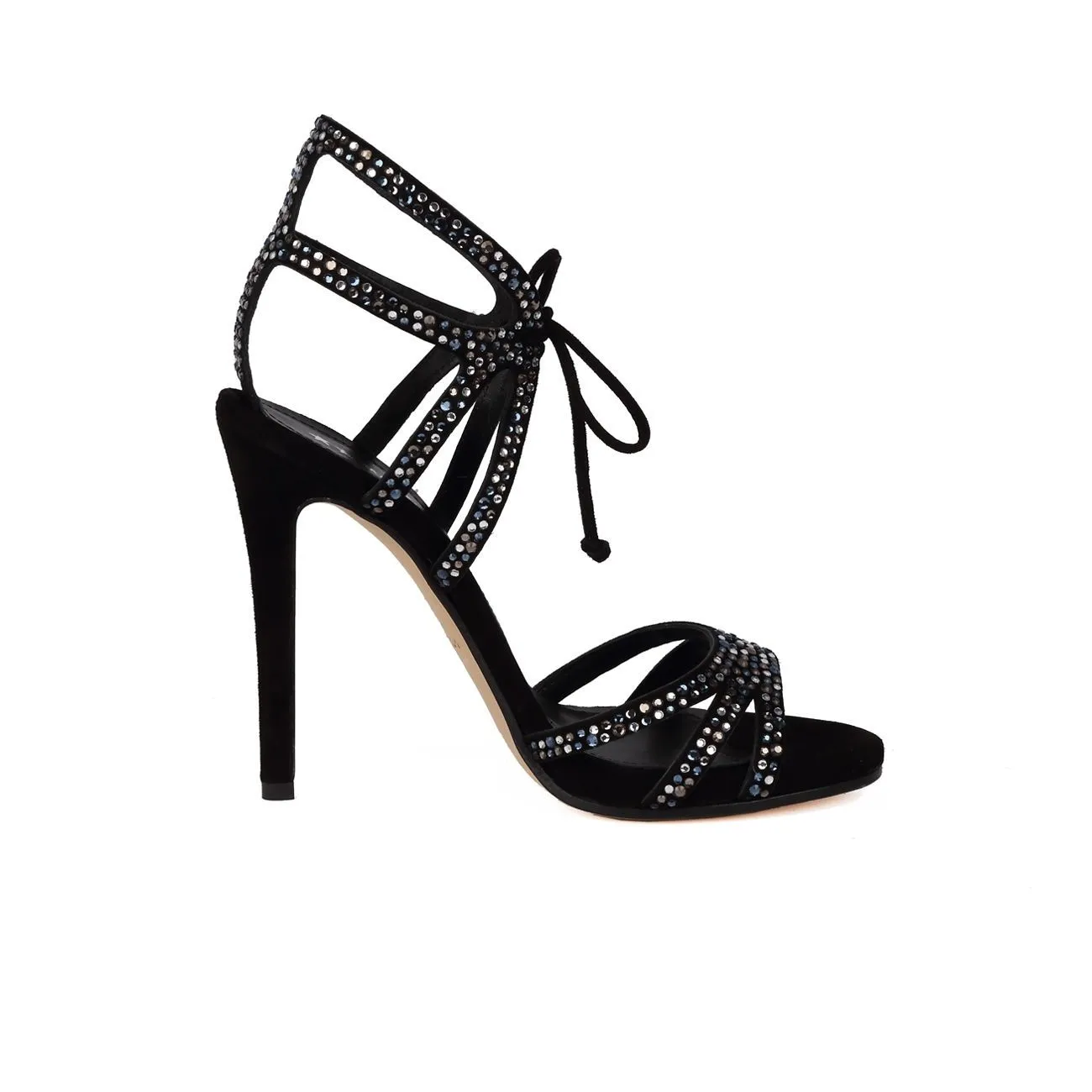 Black Women's Sandals with Rhinestones