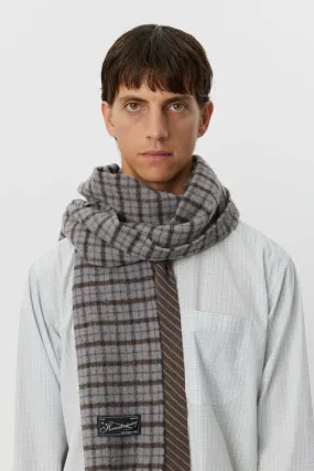 Blue Check Wool Scarf