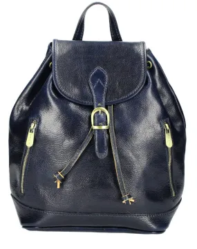 Blue Leather Rucksack Zosima