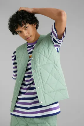 boohooMAN UK Washed Nylon Quilted Vest