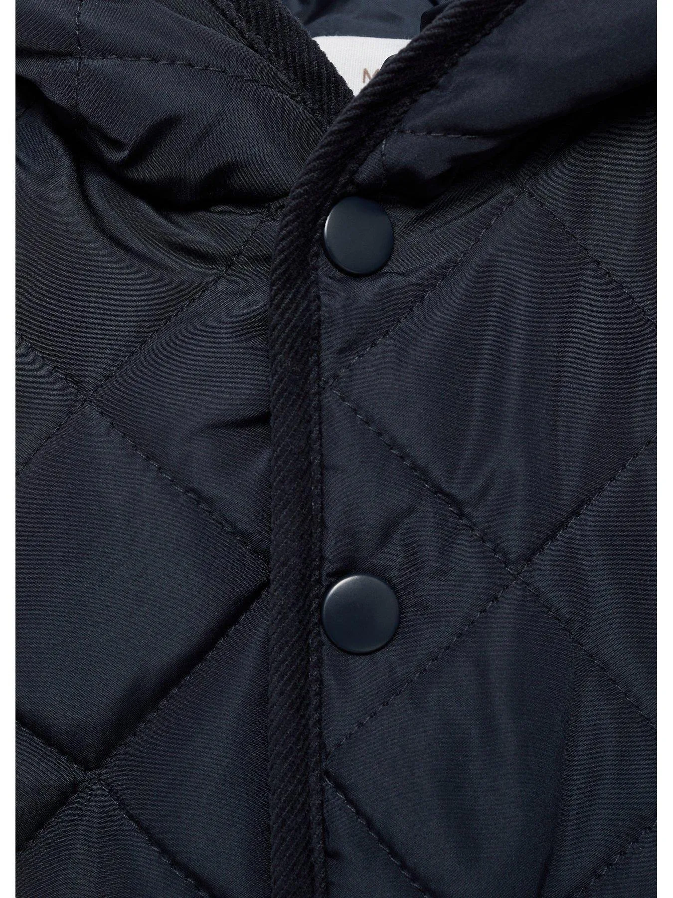 Navy Diamond Quilted Coat for Younger Boys