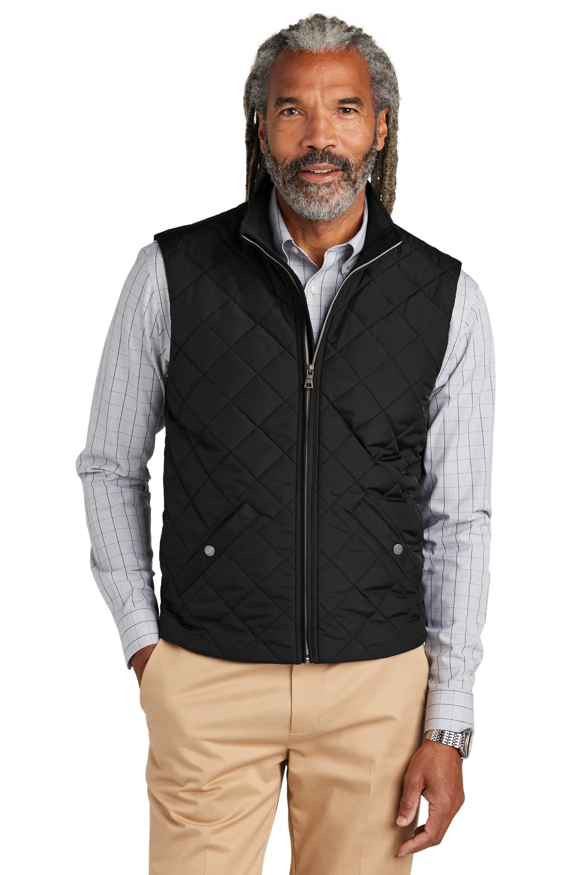 Brooks Brothers Quilted Vest -Men's BB18602-Logo Shirts Direct