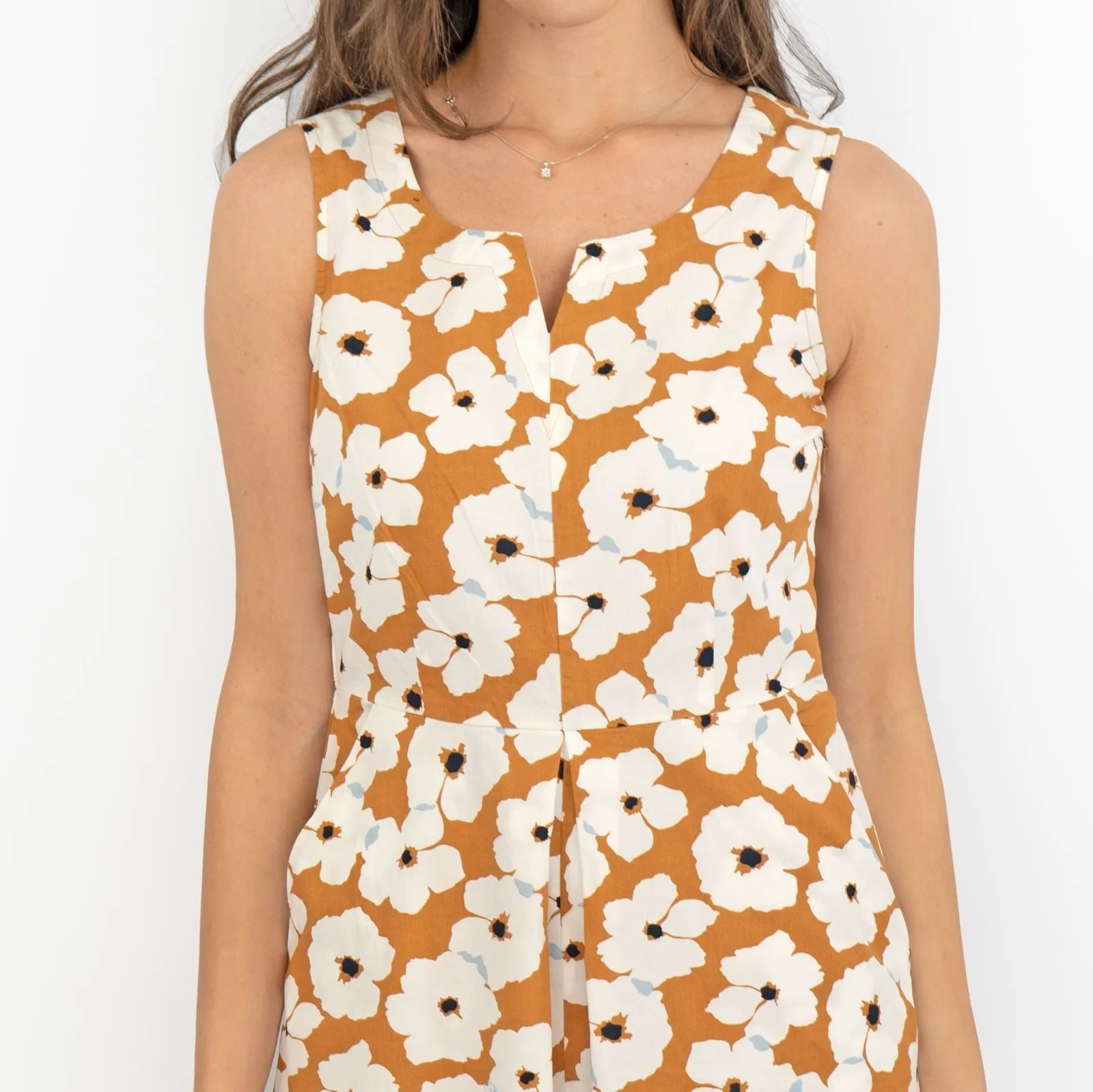 Brown Floral Sleeveless Midi Dresses for Vacation by Seasalt