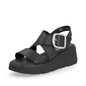 Womens Rieker W1550 Chunky Black Sandals