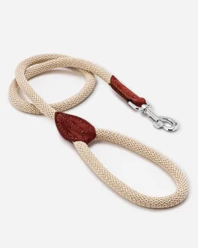 Brown Rope and Suede Leather Dog Lead