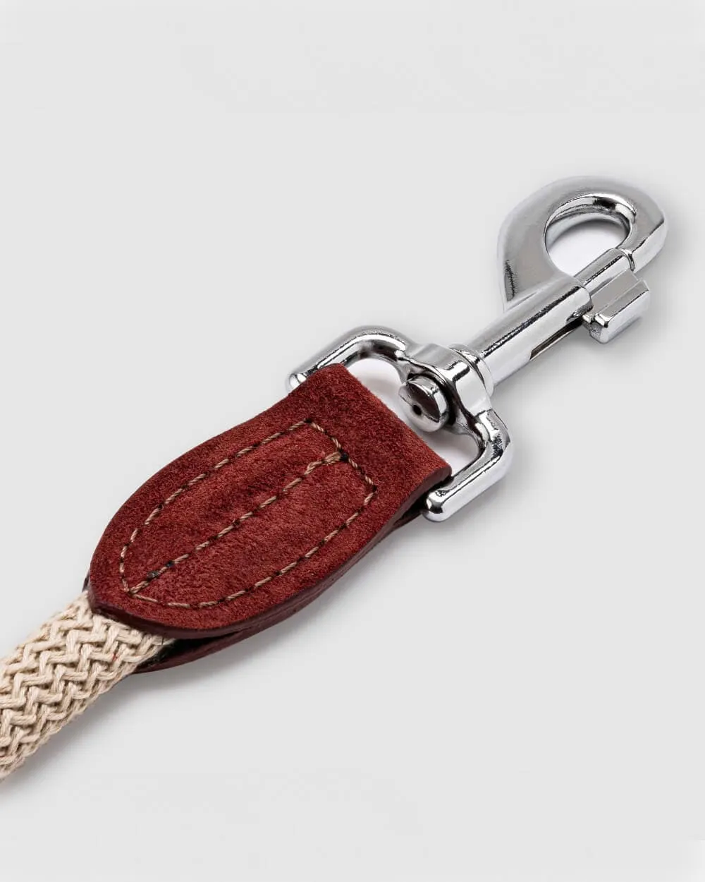 Brown Rope and Suede Leather Dog Lead