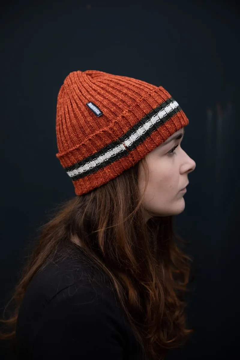 Burnt Orange Linen Knit Hat