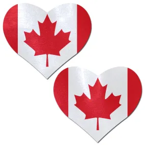 Canadian Heart Flag Nipple Covers