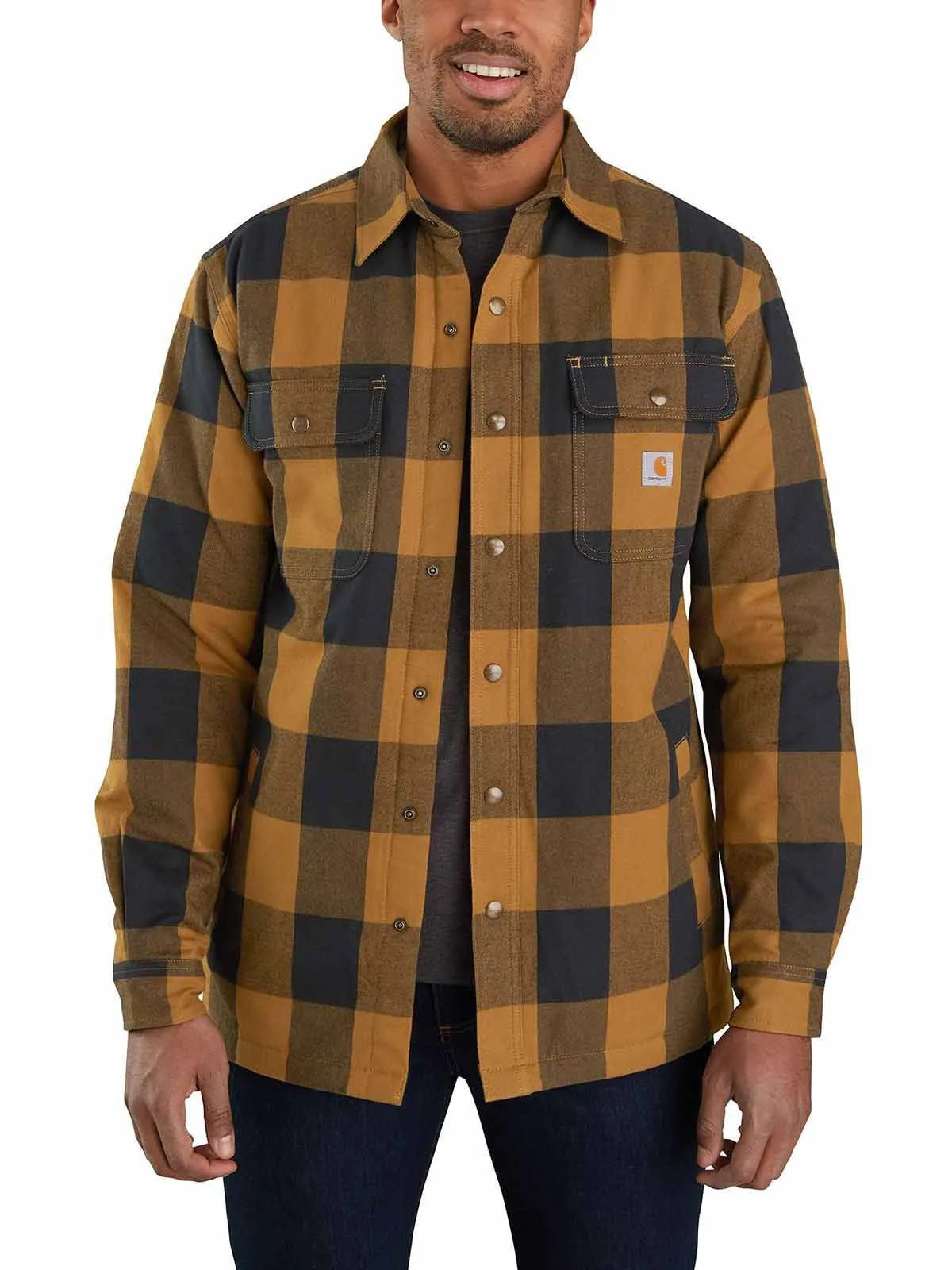 Plaid Sherpa Lined Shirt Jacket