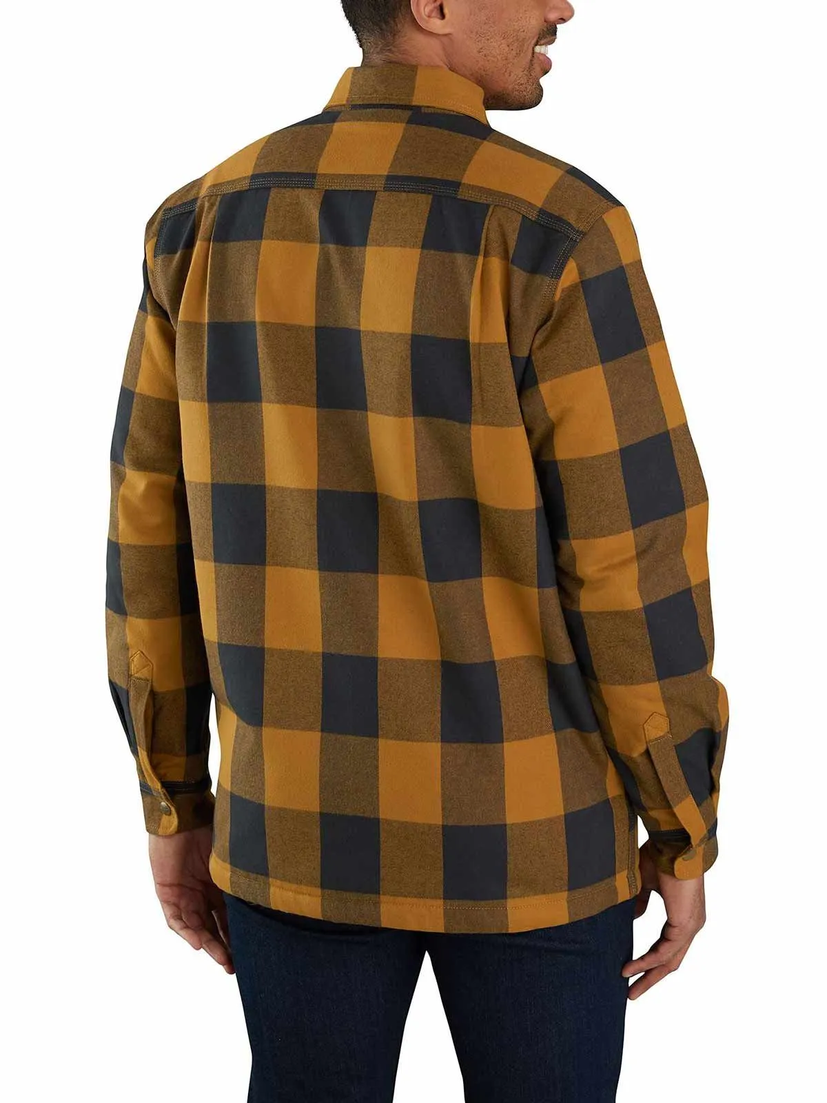 Plaid Sherpa Lined Shirt Jacket