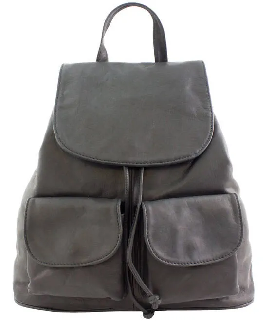 Chic Black Leather Cindy Backpack