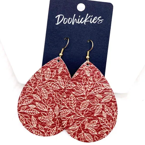 Western Earrings - Vines On Red