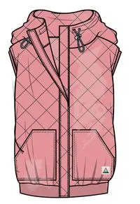 Recycled Quilted Vest in Shell Pink by Clementine