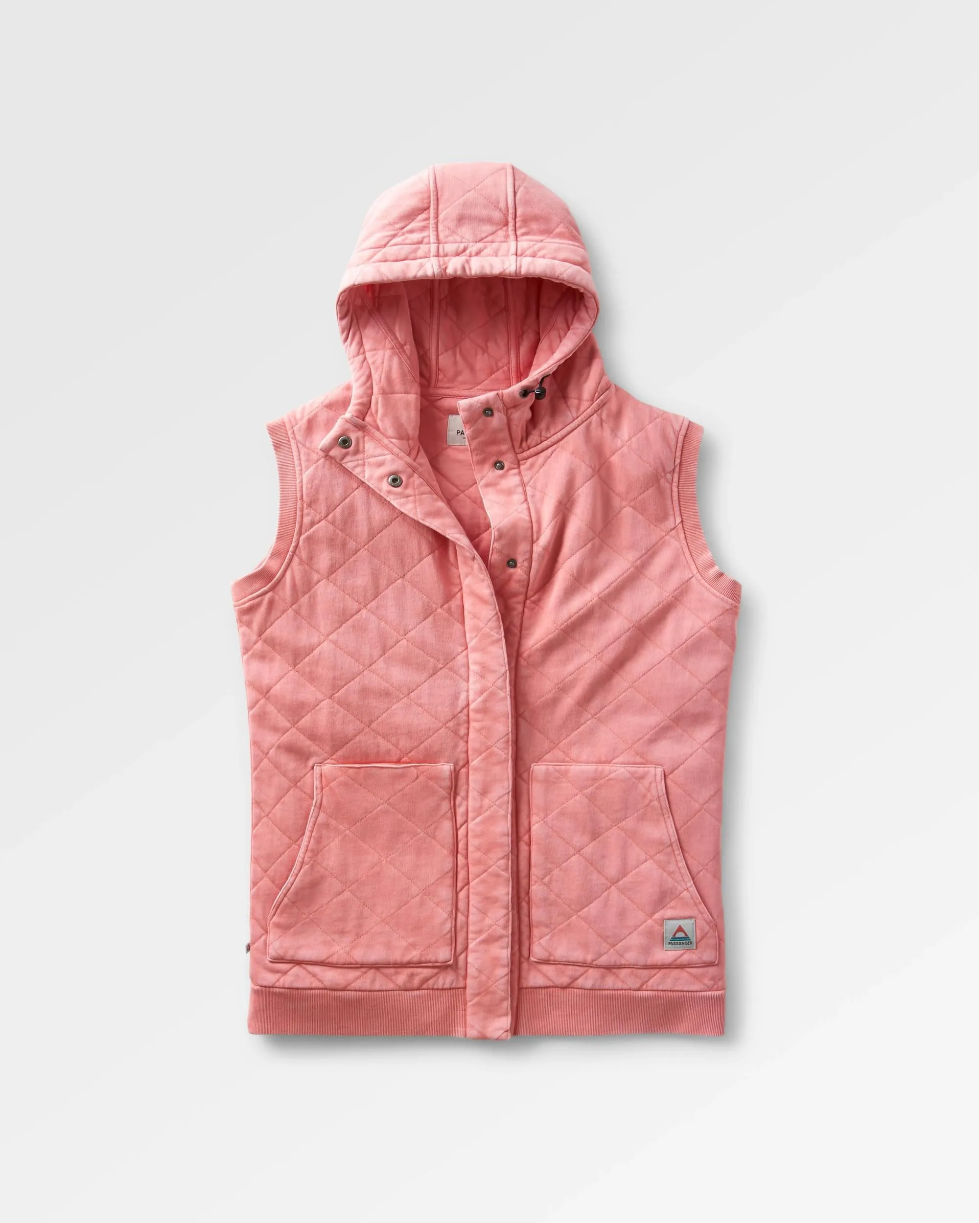 Recycled Quilted Vest in Shell Pink by Clementine