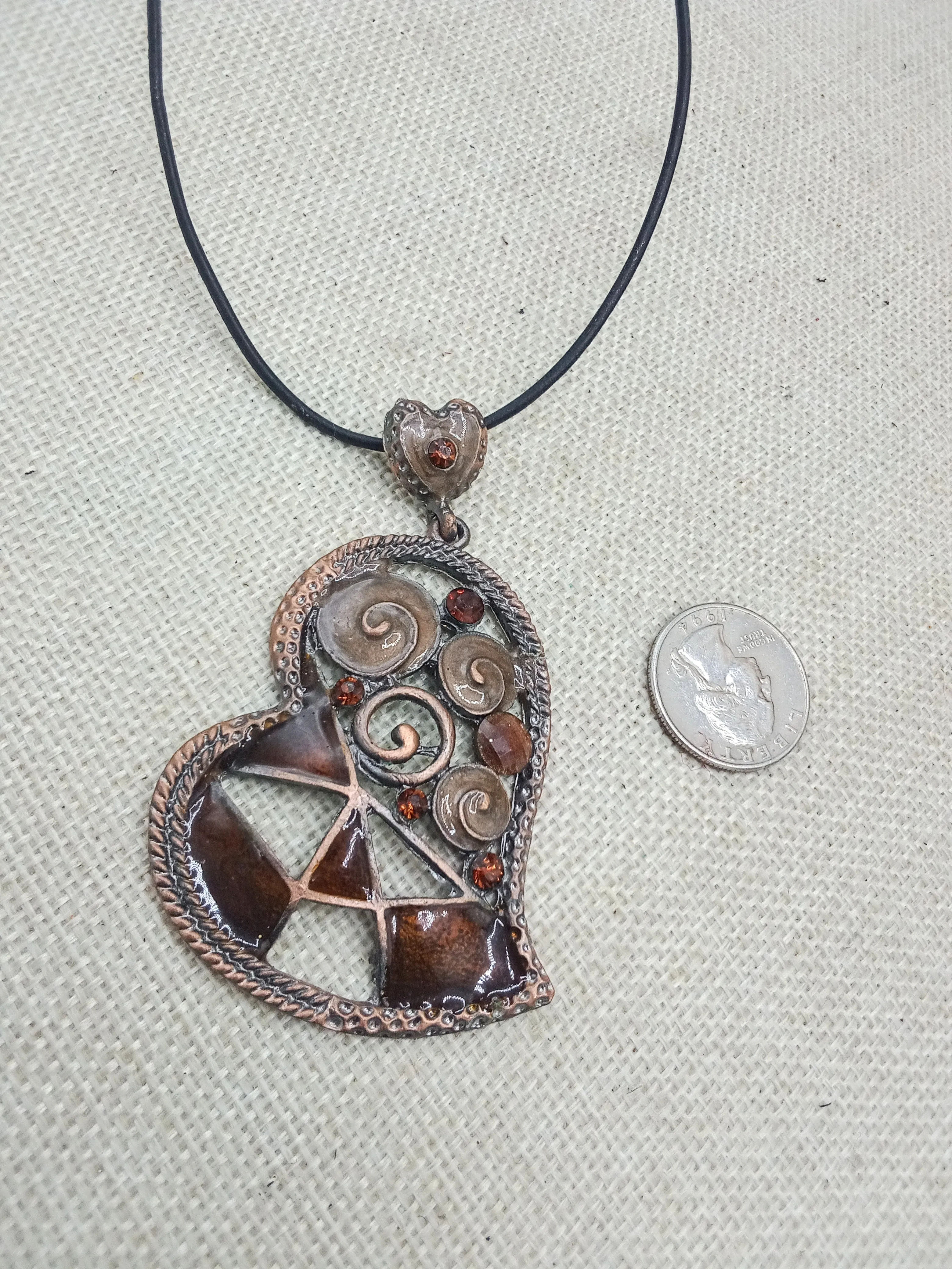 Copper Heart Necklace Gift for Her