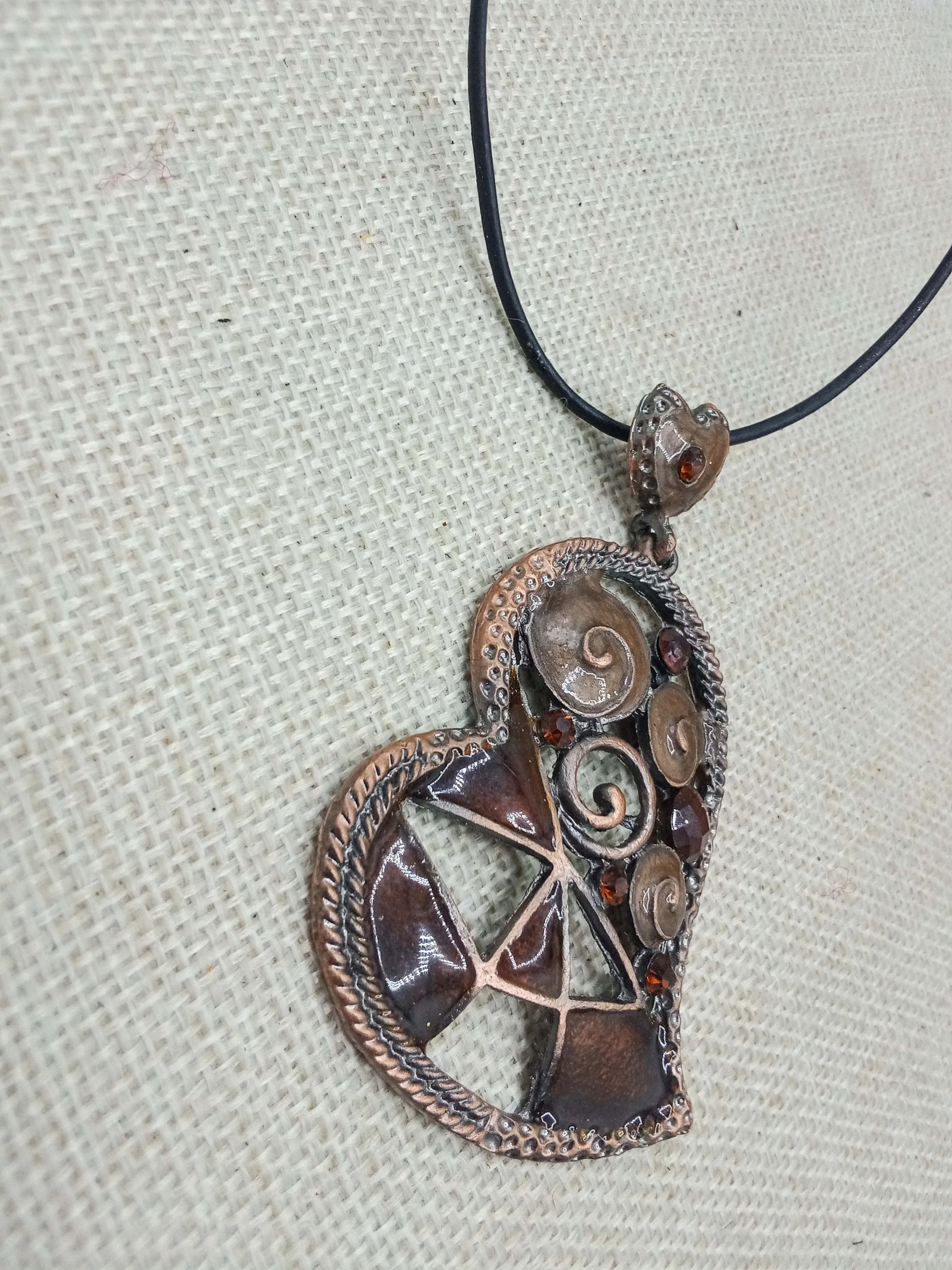 Copper Heart Necklace Gift for Her