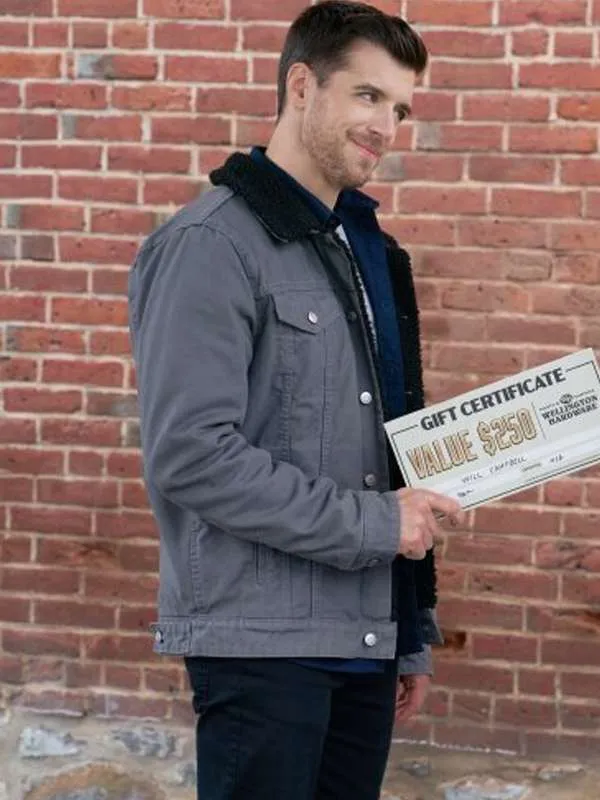 Dan Jeannotte Our Christmas Mural 2023 Shearling Coat