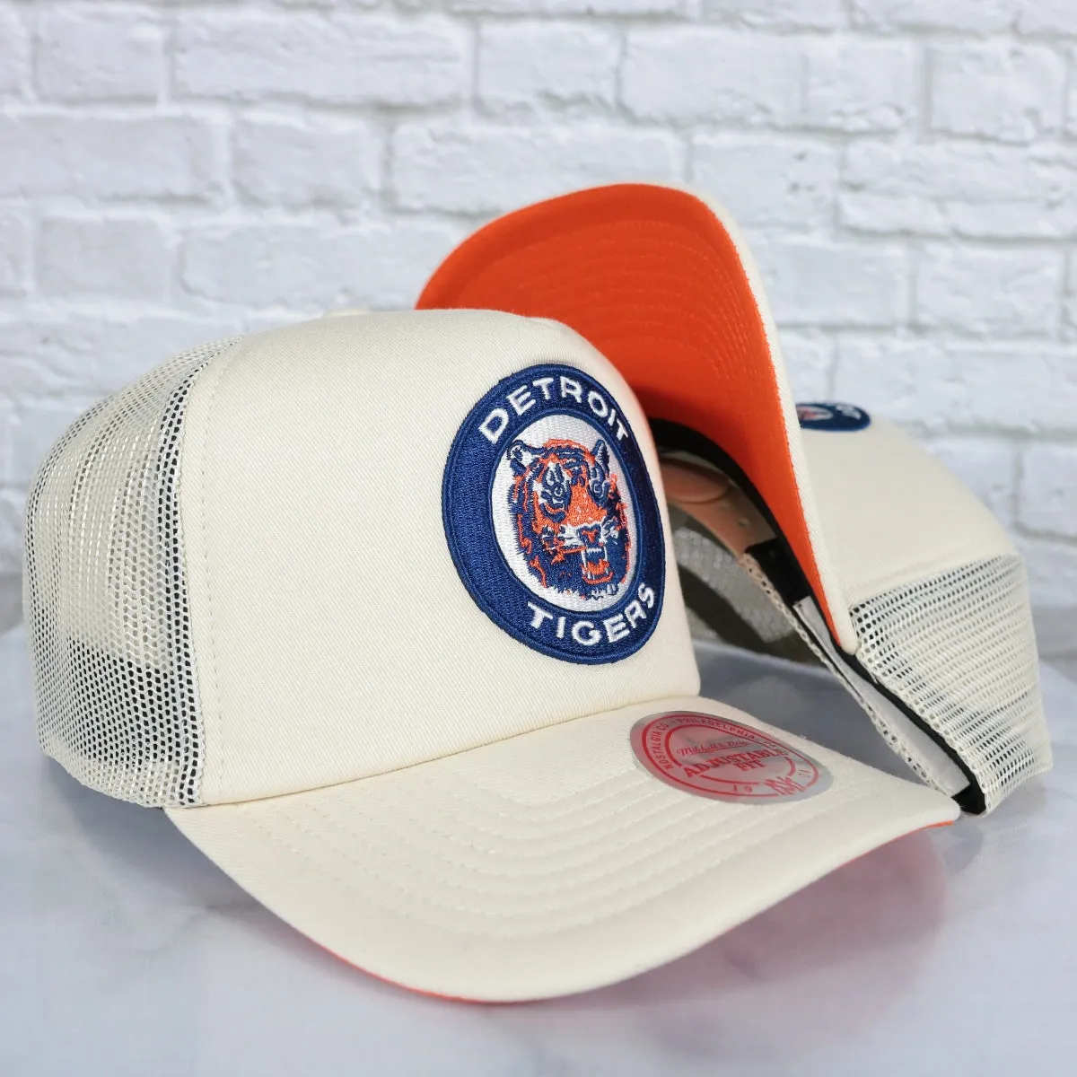 Detroit Tigers Cooperstown Evergreen Pro Orange Bottom and Off White Trucker Hat