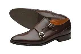 Brown Double Strap Monk Shoes