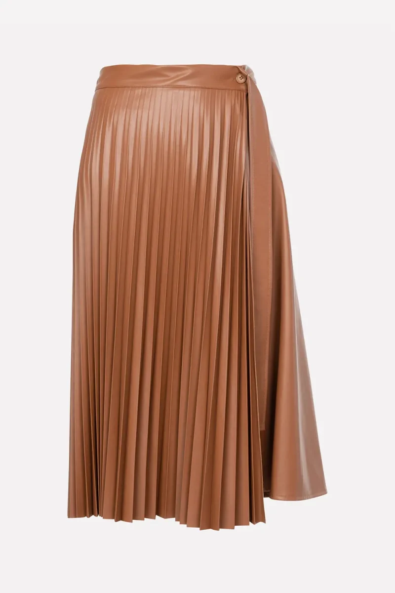 Pleated Faux Leather Skirt by SISTE’S