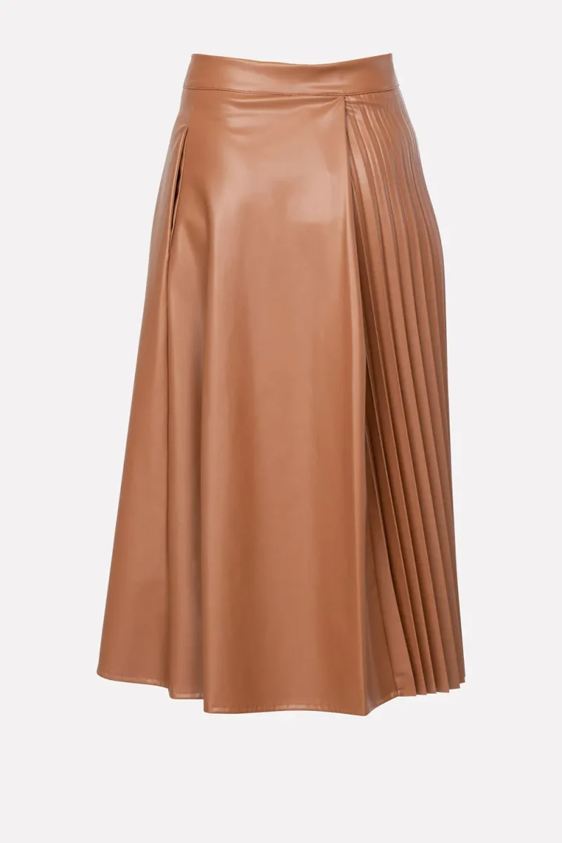 Pleated Faux Leather Skirt by SISTE’S