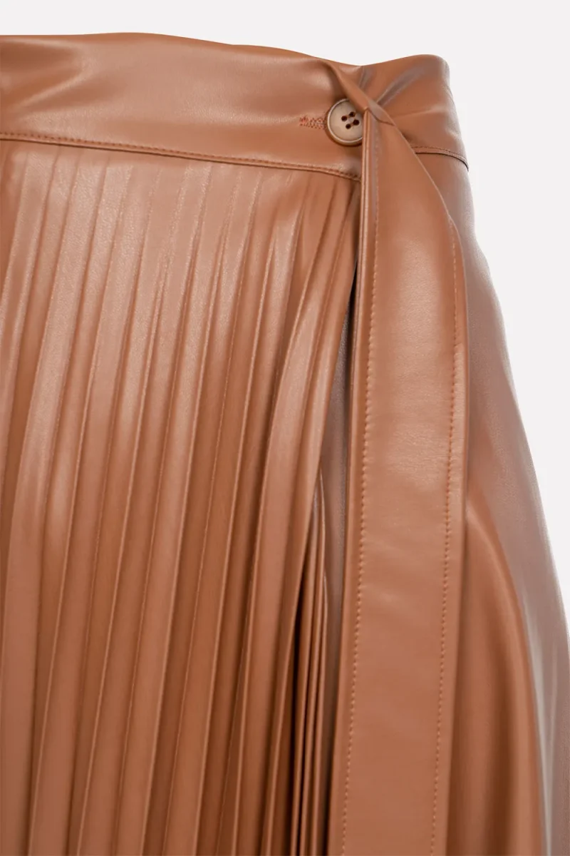 Pleated Faux Leather Skirt by SISTE’S