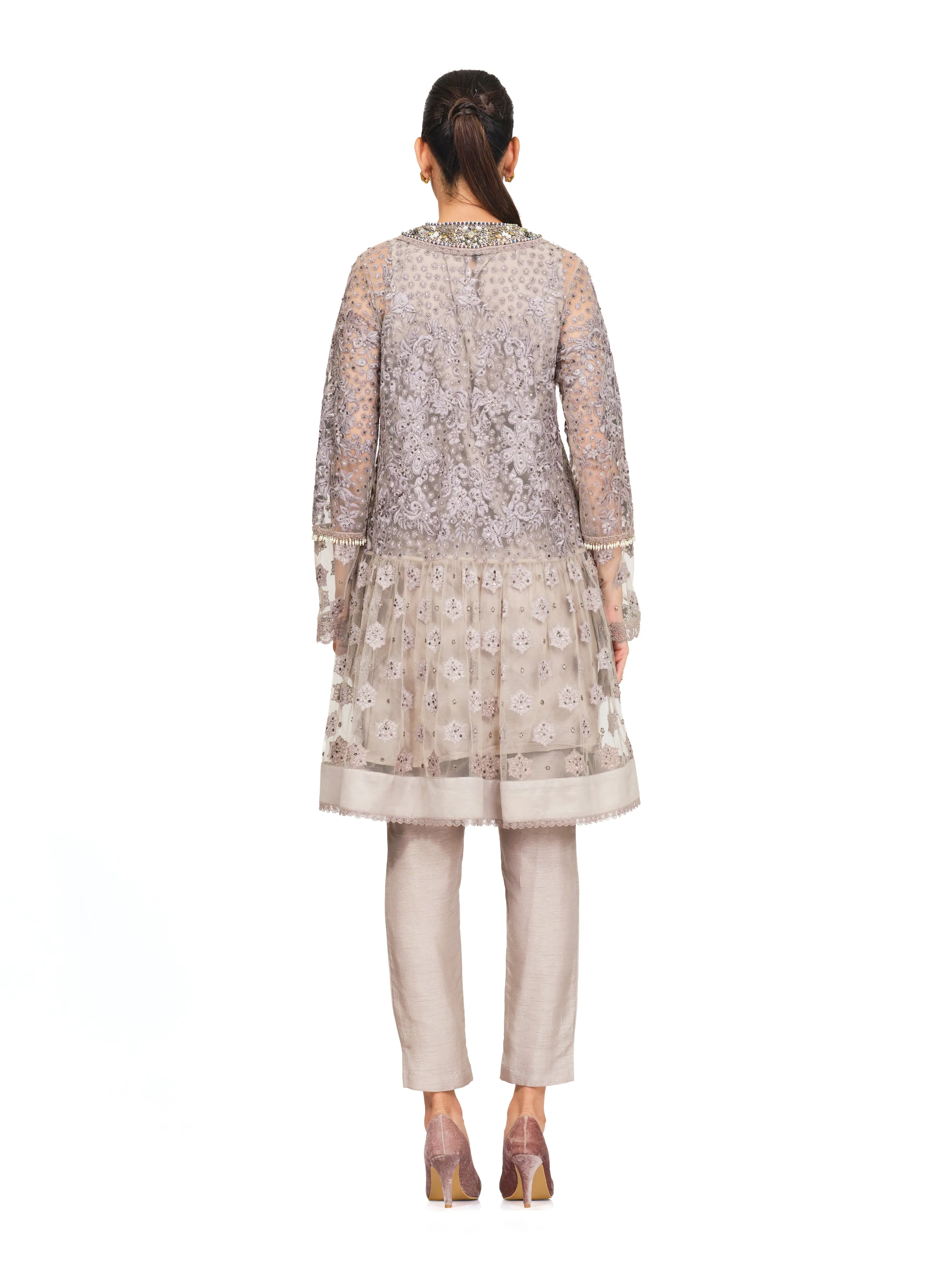 Embroidered Tunic with Flared Design