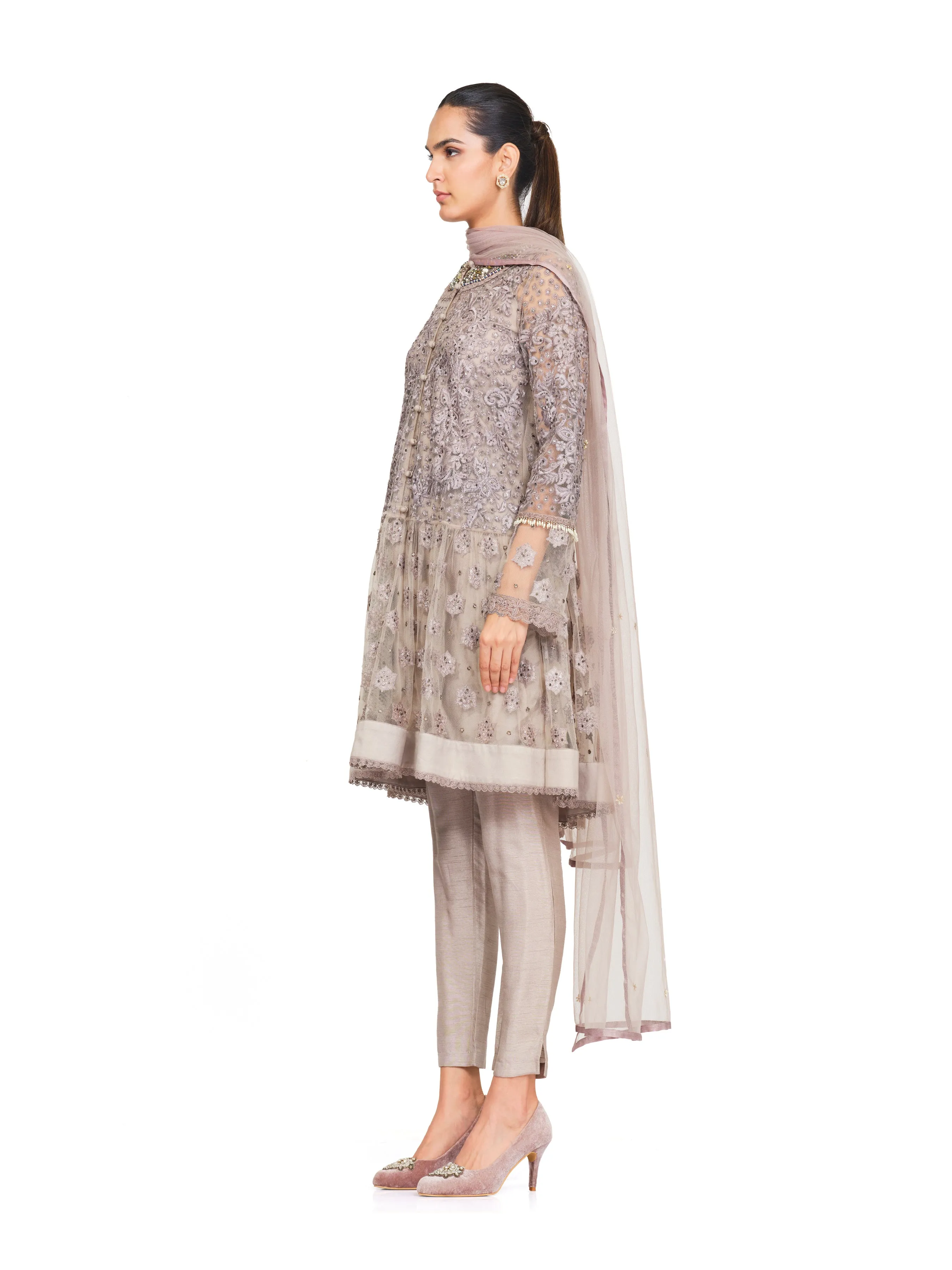 Embroidered Tunic with Flared Design